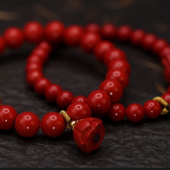 NWT: Cinnabar Lucky Pounch & Lotus Pendant Bracelet - Picture 3 of 5